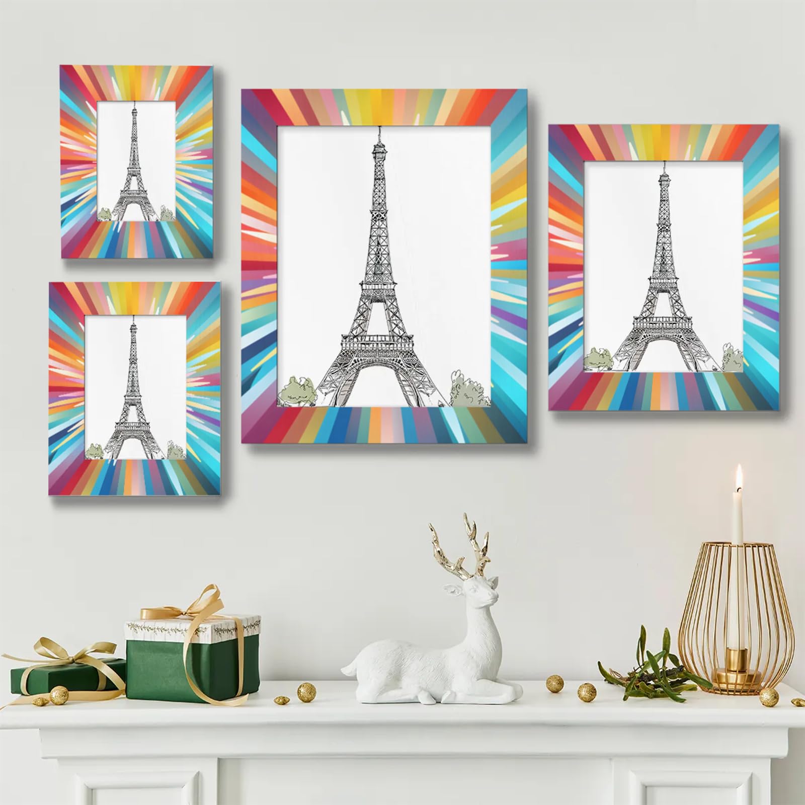 Amazon.com - Foerrkelg Rainbow Stripe Pattern Picture Frame 4x6